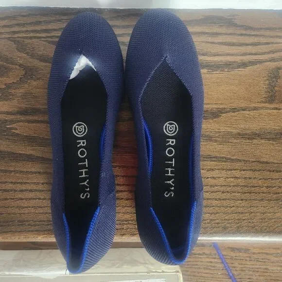 NIB Rothy’s The Daily Round Toe Flat RARE RETIRED COLOR-Size 7-Navy Solid - Picture 4 of 11